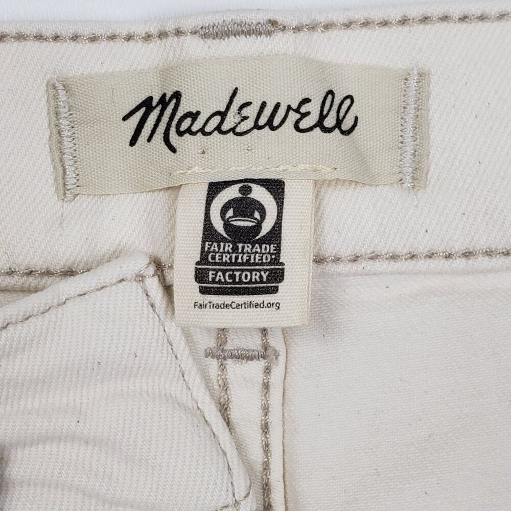 Madewell The Petite 90's Straight Jean Women's Sz 25P Ivory Vintage Canvas Denim - Picture 2 of 16